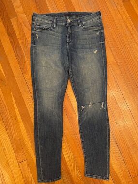 MOTHER ‘The Looker Homebound’ Mid-Rise Skinny Distressed Womens Stretch Jeans